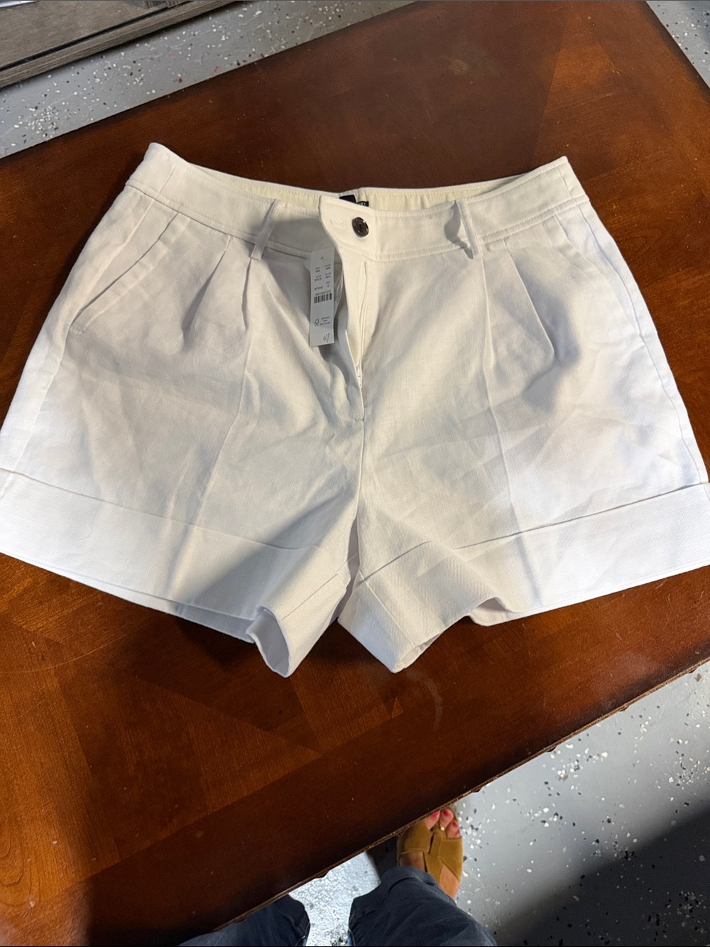 J. Crew Ivory High-Waist Tailored Shorts
